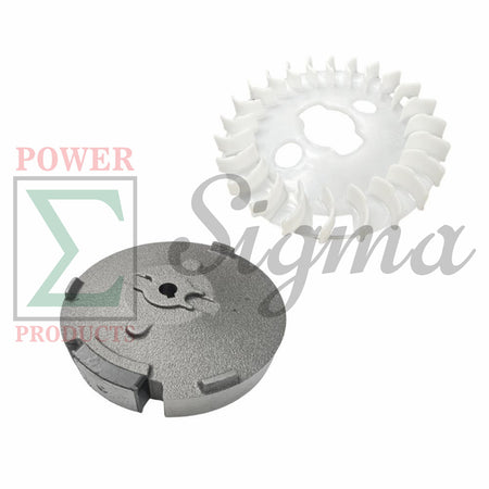 Flywheel and Cooling Fan for Predator 79cc 99cc 3HP Gas Engine for Coleman Powersports CT100U CC100X Gas Mini Trail Bike Scooter for Champion 79CC 1200/1500 80CC 1400/1800 Watt Non-Inverter Generator image 0