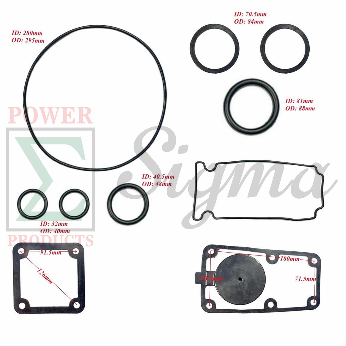 10PCS Pump Gasket and O-Ring Repair Kit for PREDATOR 3 in. 301cc Gas Engine Full-Trash Water Pump 23,000 GPH Replaces 56718 For Honda 3" In. 270cc Construction Full Trash Pump WT30XK4A image 3