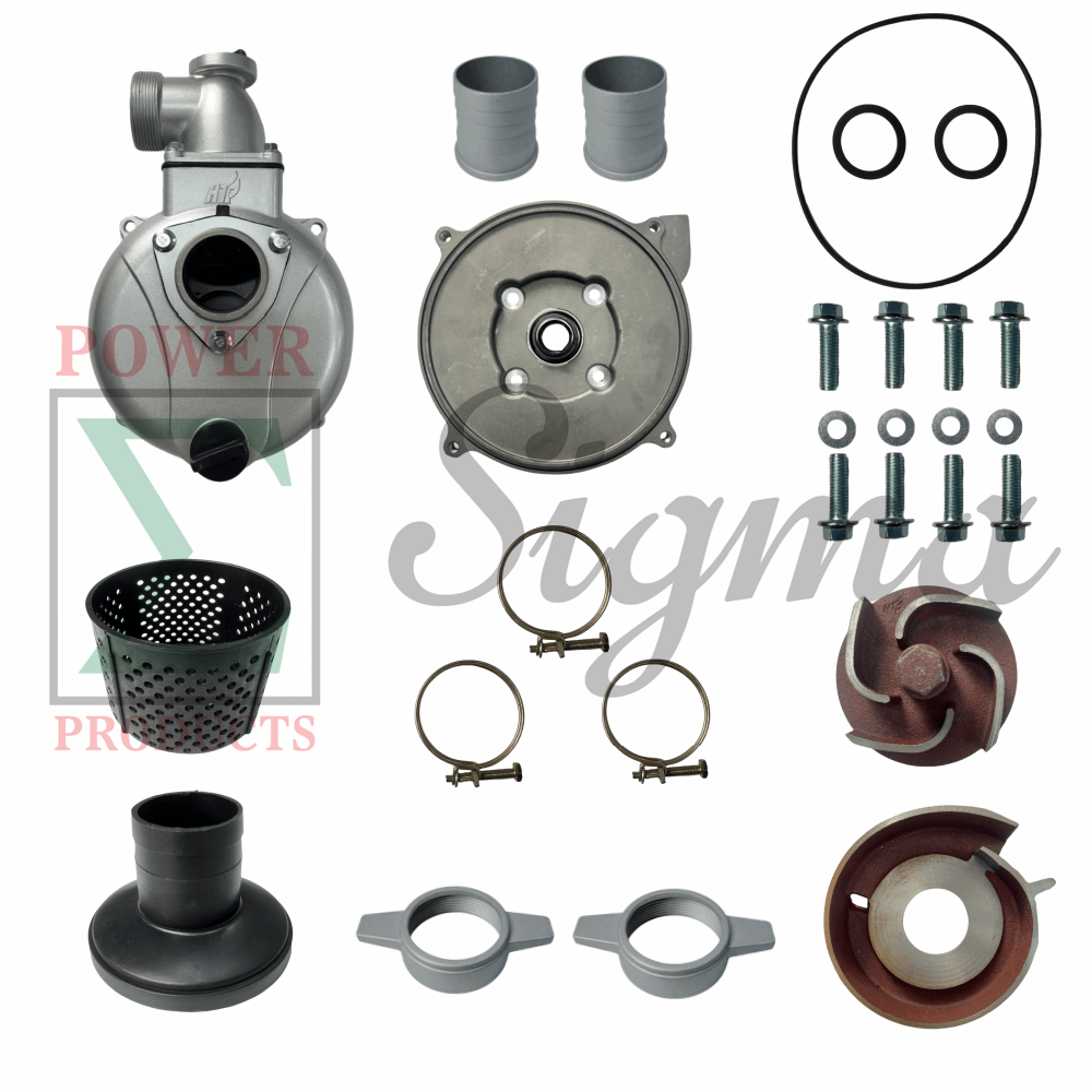 Complete Threaded Semi-Trash Water Pump W/NPT Thread Inlet and Outlet Including Gasket O-Ring and Mechanical Seal For Threaded Shaft 2" IN. Ports image 0