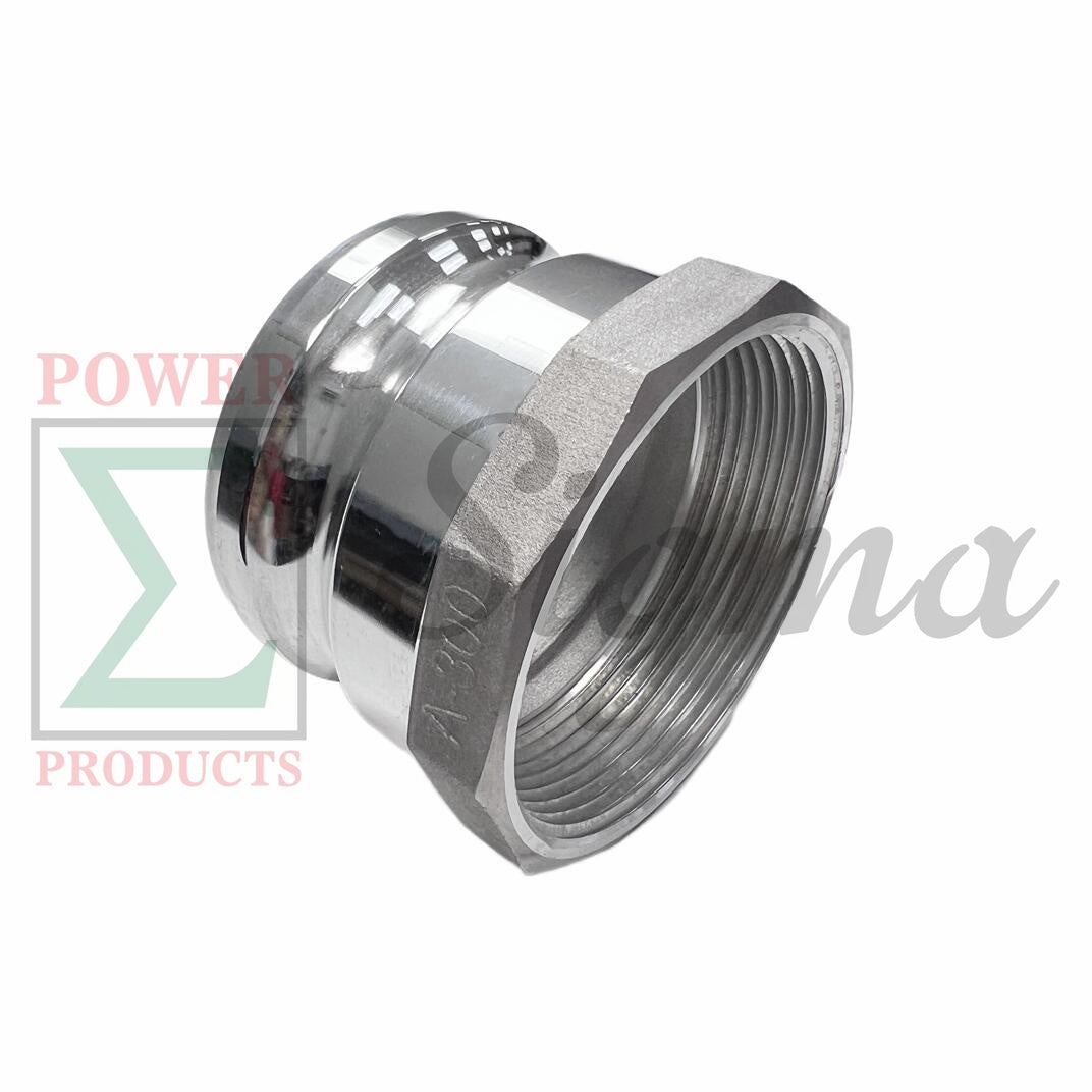Sigma Aluminum Type A Cam and Groove Couplings / 3-Inch Quick Connect & Disconnect Fittings / Hose Camlock Fittings--3" Male Camlock Adapter x 3" Female NPT Thread image 2