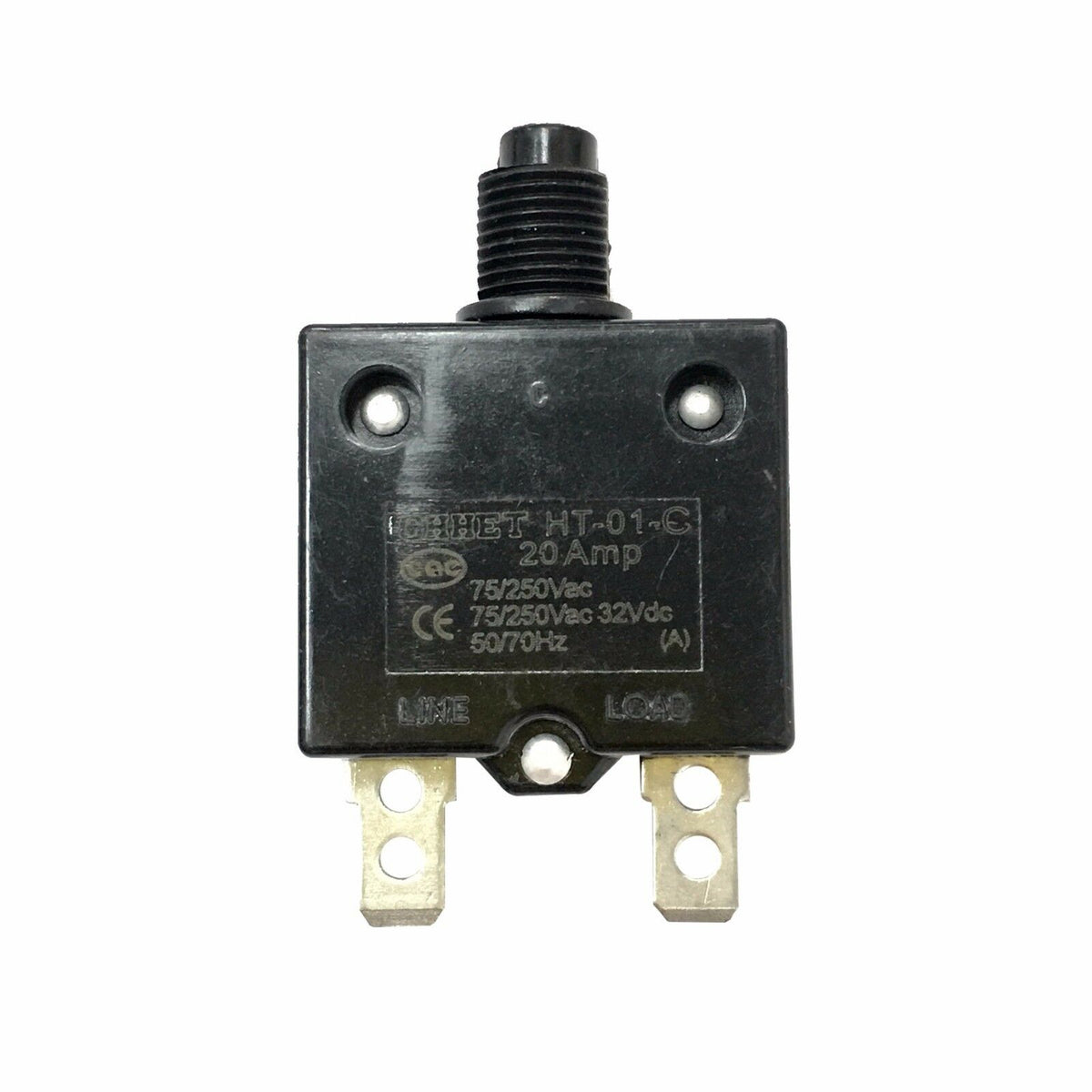 Panel Reset Thermal Push Button Circuit Breaker 20A Amp 75/250Vac 50/60Hz 32 VDC image 2