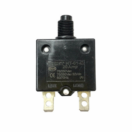 Panel Reset Thermal Push Button Circuit Breaker 20A Amp 75/250Vac 50/60Hz 32 VDC image 2