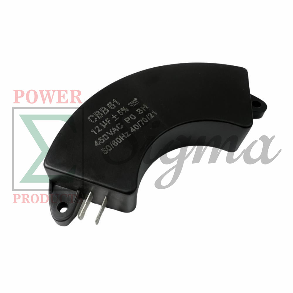 Generator Capacitor 450VAC 12uF 50/60Hz 5-7KW CBB61 SH DB 40/70/21 UL Half Moon image 2
