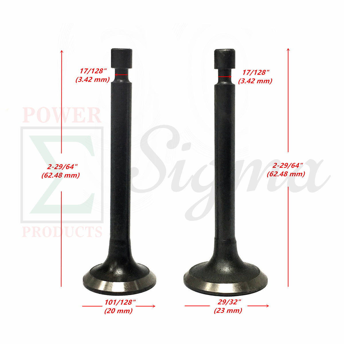 Exhaust & Intake Valves For Pulsar 1600W 2000W 2200W PG2000 PG2200 98cc Gas Generator image 1