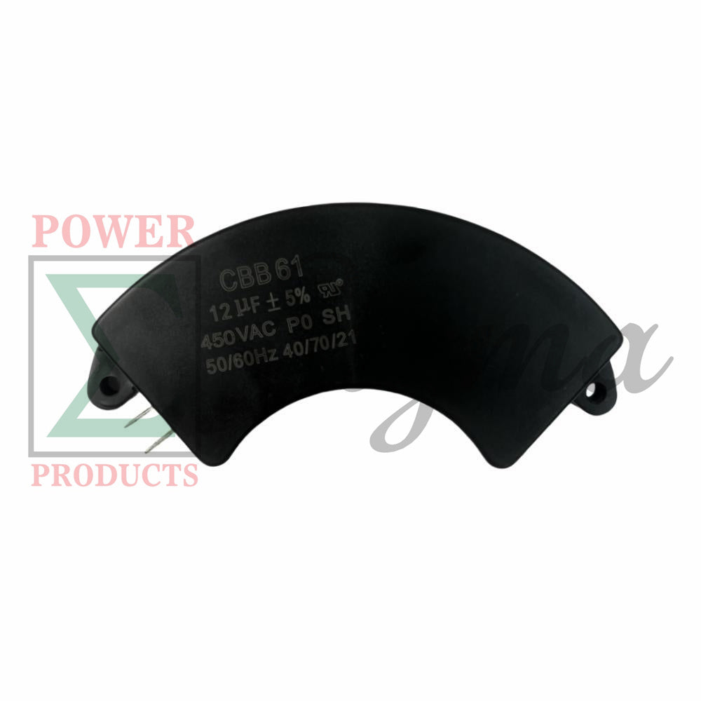 Generator Capacitor 450VAC 12uF 50/60Hz 5-7KW CBB61 SH DB 40/70/21 UL Half Moon image 1