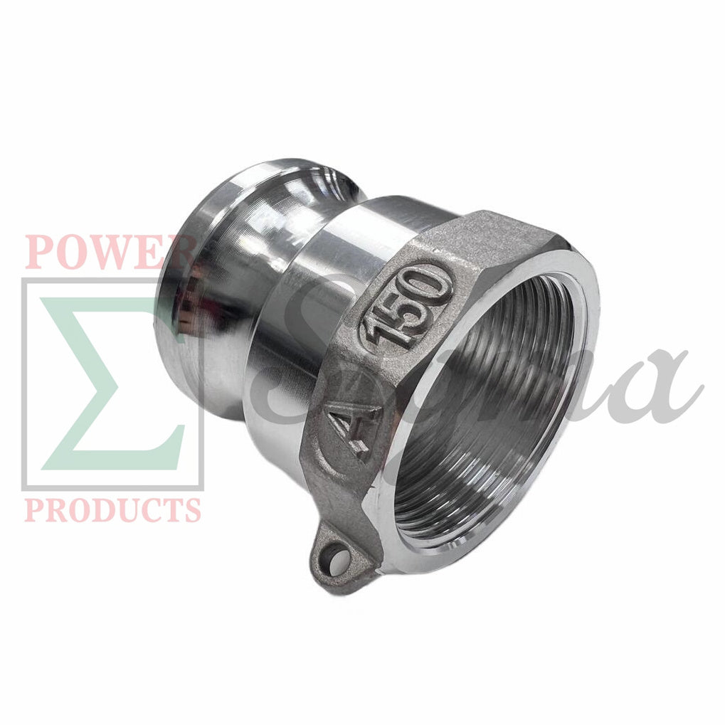 Sigma Aluminum Type A Cam and Groove Couplings / 1-1/2 1.5” Inch Quick Connect & Disconnect Fittings / Hose Camlock Fittings—1-1/2" Male Camlock Adapter x 1-1/2" Female NPT Thread image 0