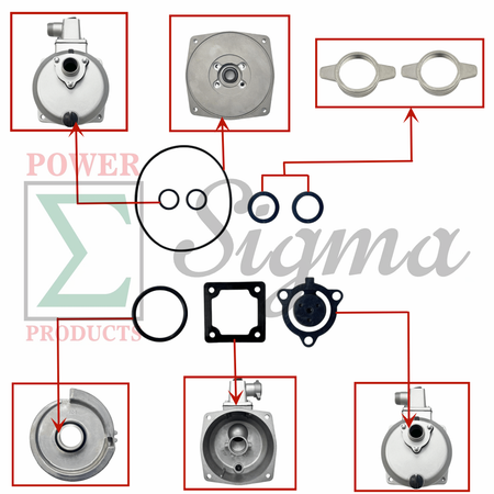 8PCS Gasket Seal Flapper Washer O-Ring Repair Kit For Predator Pacific Hydrostar 1 in. 79cc 99cc Clear Water Pump 63404 56161 for Stanley for Ironton for XtremepowerUS 1" inch 3HP Gas Engine Pump image 1