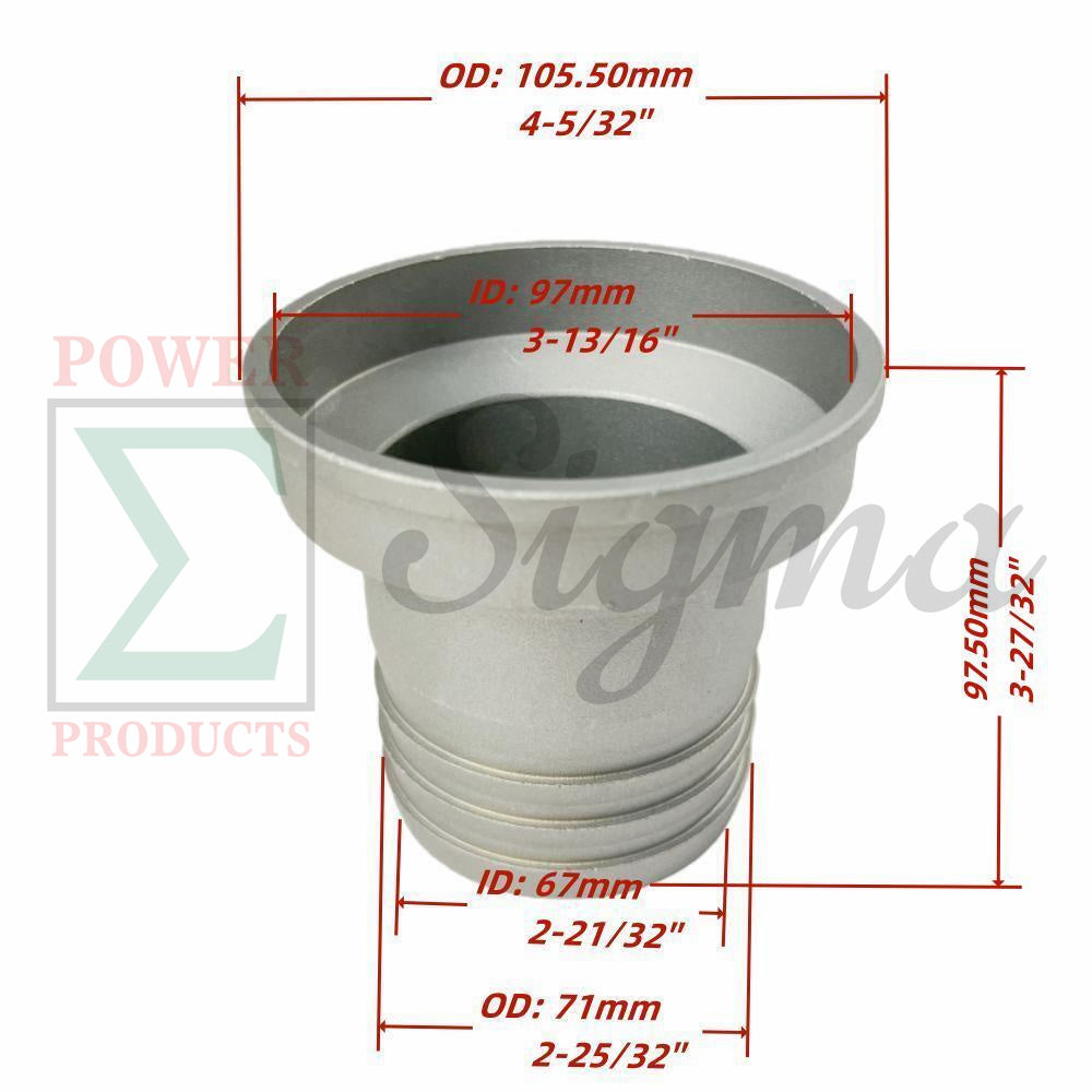 4" to 3" Aluminum Reducer Adapter (4-Inch to 3-Inch Reducing Adapter) Hose Fitting for Water Pump Inlet image 2