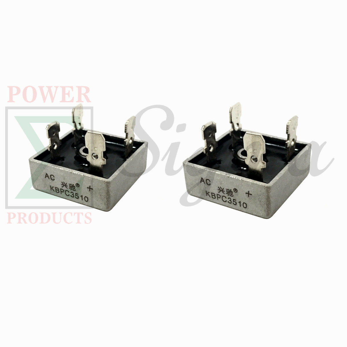2 PCS KBPC3510 35A 1000V Single Phase Square Diode Bridge Rectifier Metal Case image 0