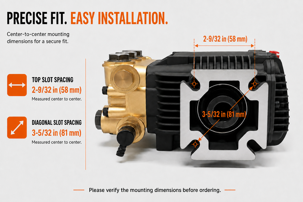 3000 PSI 3.1 GPM Triplex Pressure Washer Pump replaces Mi-T-M 3-0414, Fits 3/4" Q-Type Shaft, 3400 RPM, for 6.5HP Gas Engine