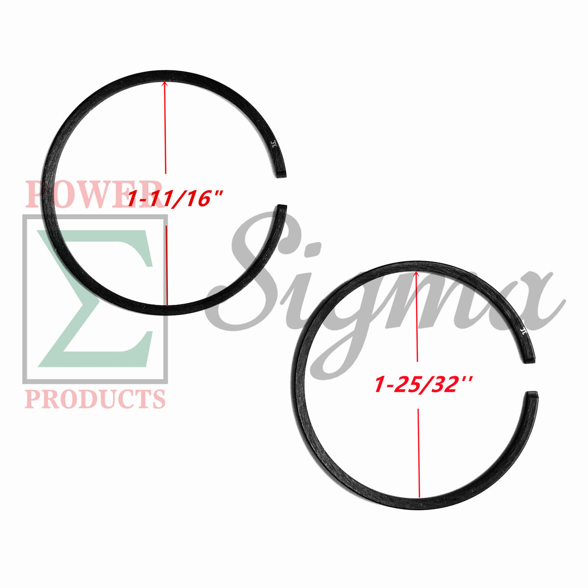 Piston Kit With Rings Pin Clip For 2HP 2-Stroke 2-Cycle 72cc 47mm Gas Generator image 2