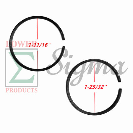 Piston Kit With Rings Pin Clip For 2HP 2-Stroke 2-Cycle 72cc 47mm Gas Generator image 2