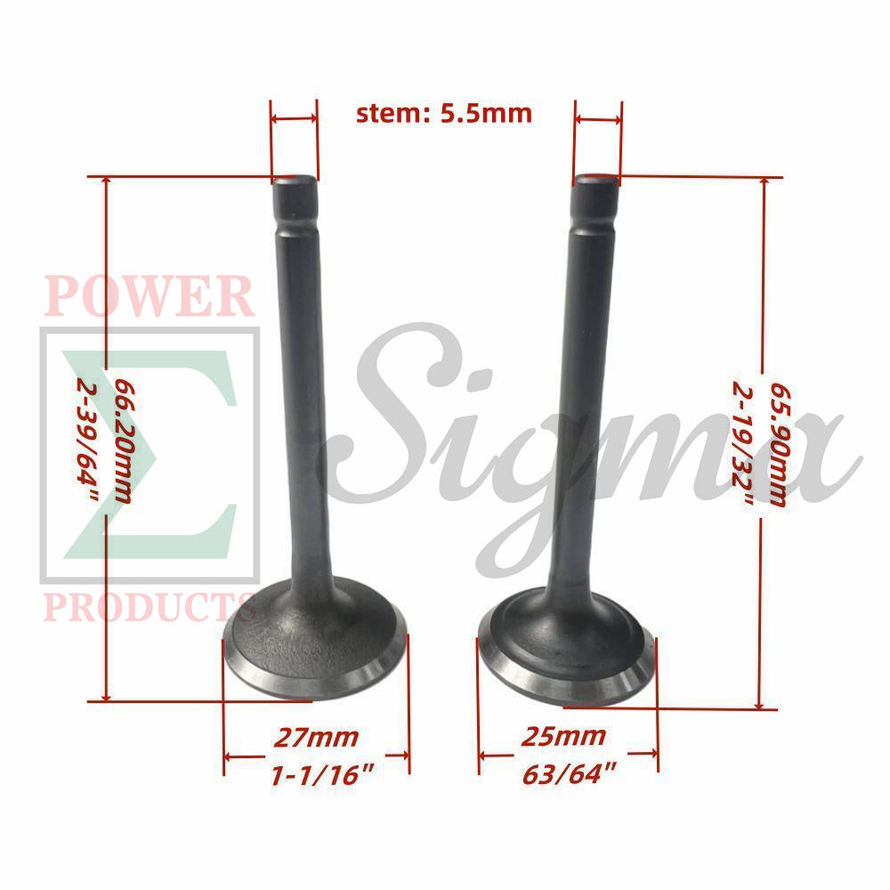 Inlet & Exhaust Valve with 5.5mm Diameter stem for Predator 212CC 6.5HP Gas Engine image 1