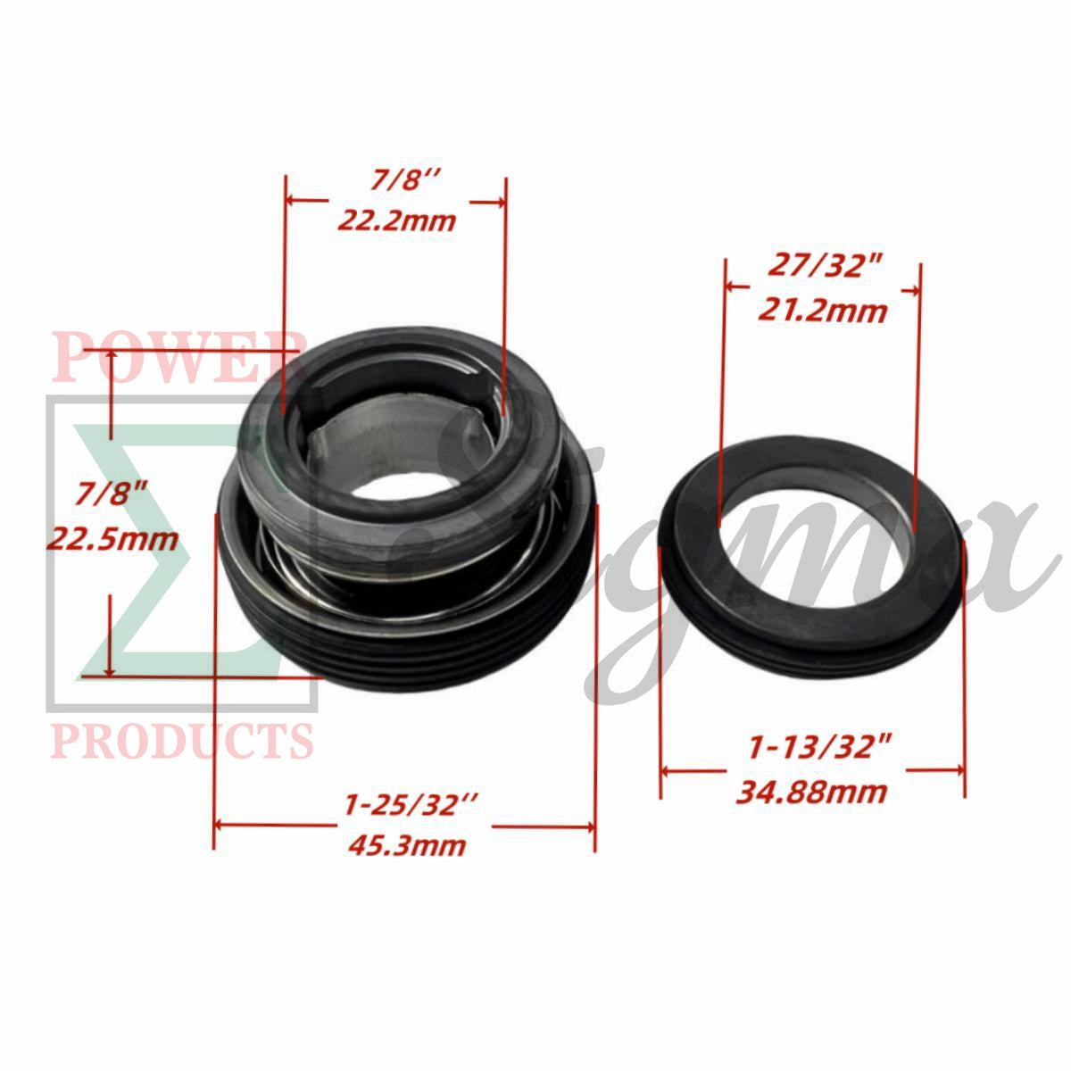 Heavy-Duty Silicon Carbide Mechanical Seal for Predator 3” IN 290GPM Semi-Trash Water SKU# 63406 56162 for Predator 2” IN 158GPM Water Pump SKU# 63405 56160 by 212cc Engine image 2