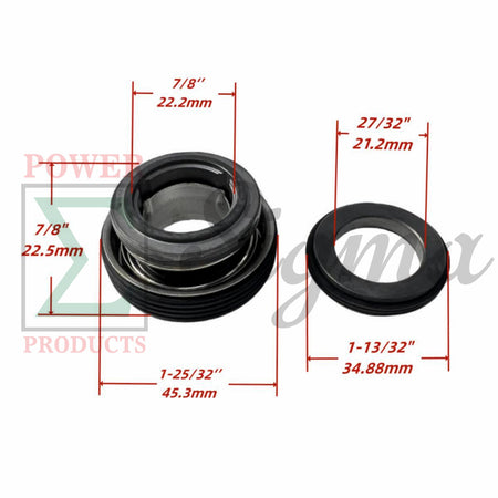 Heavy-Duty Silicon Carbide Mechanical Seal for Predator 3” IN 290GPM Semi-Trash Water SKU# 63406 56162 for Predator 2” IN 158GPM Water Pump SKU# 63405 56160 by 212cc Engine image 2