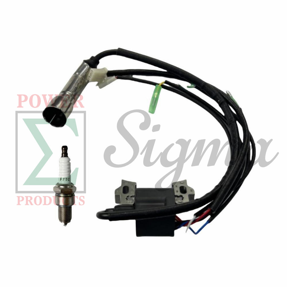 Ignition Coil with bolts and Spark Plug--Compatible Replacement for PREDATOR Open Frame Inverter Generators 8750W Surge / 7000W Running (SKU# 71340, 59190) image 0