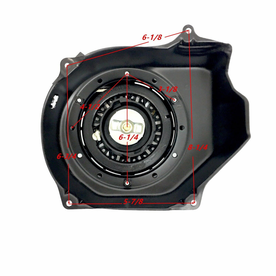 Replaces HONDA GX160 GX200 RECOIL PULL STARTER W/ SHROUD COVER 19610-ZB2-601ZE image 1