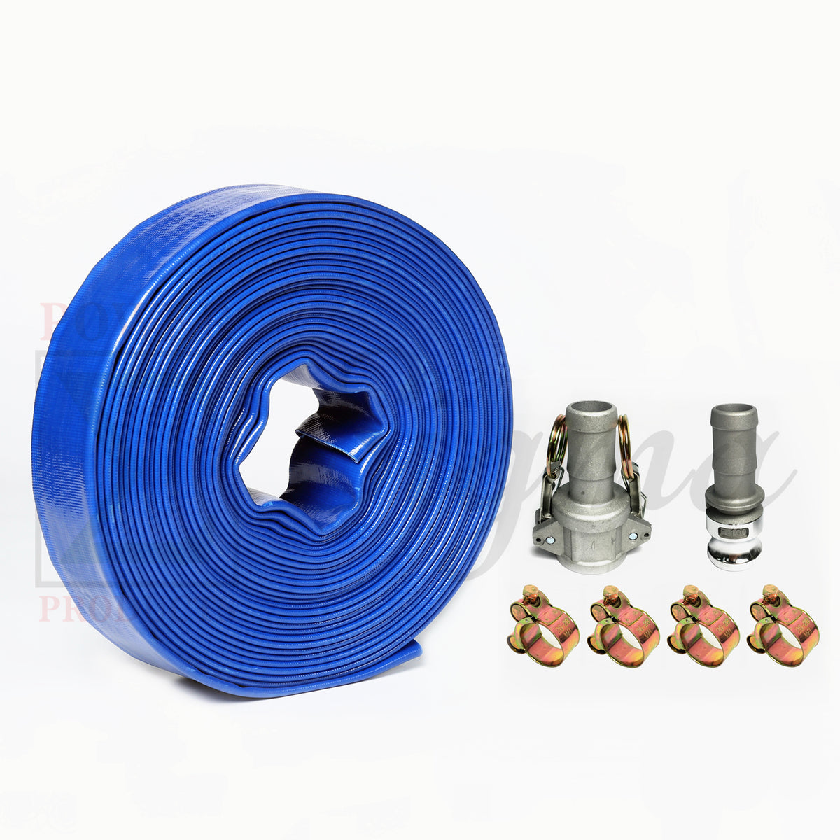 Sigma 1" IN X 100' Feet PVC Lay Flat Agricultural Pump Discharge Hose & Camlock image 0