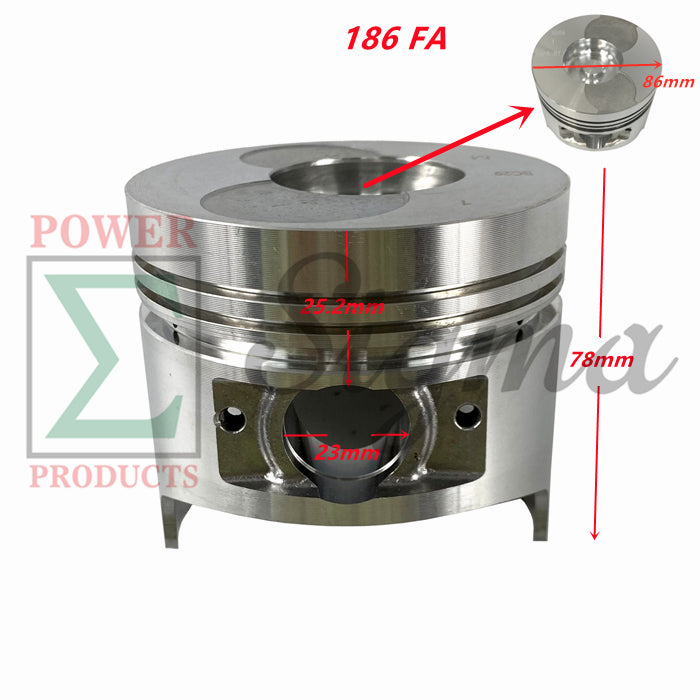 POWER PRODUCTS High Strength Aluminum Alloy Piston for 186FA 186FAE 418CC Chinese Diesel Engine Diameter 86mm Height 78 mm image 1