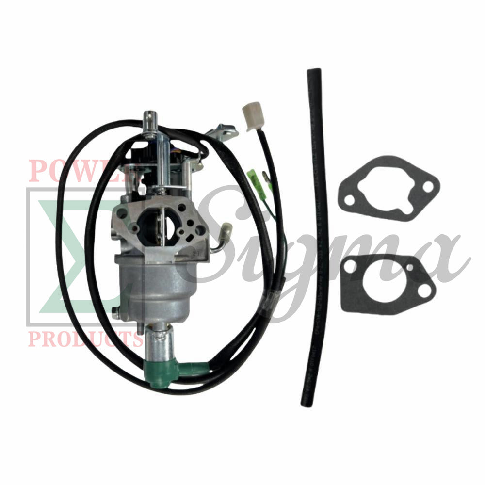 Carburetor with gaskets and fuel line--Compatible Replacement for PREDATOR Open Frame Inverter Generators 8750W Surge / 7000W Running (SKU# 71340, 59190) image 0