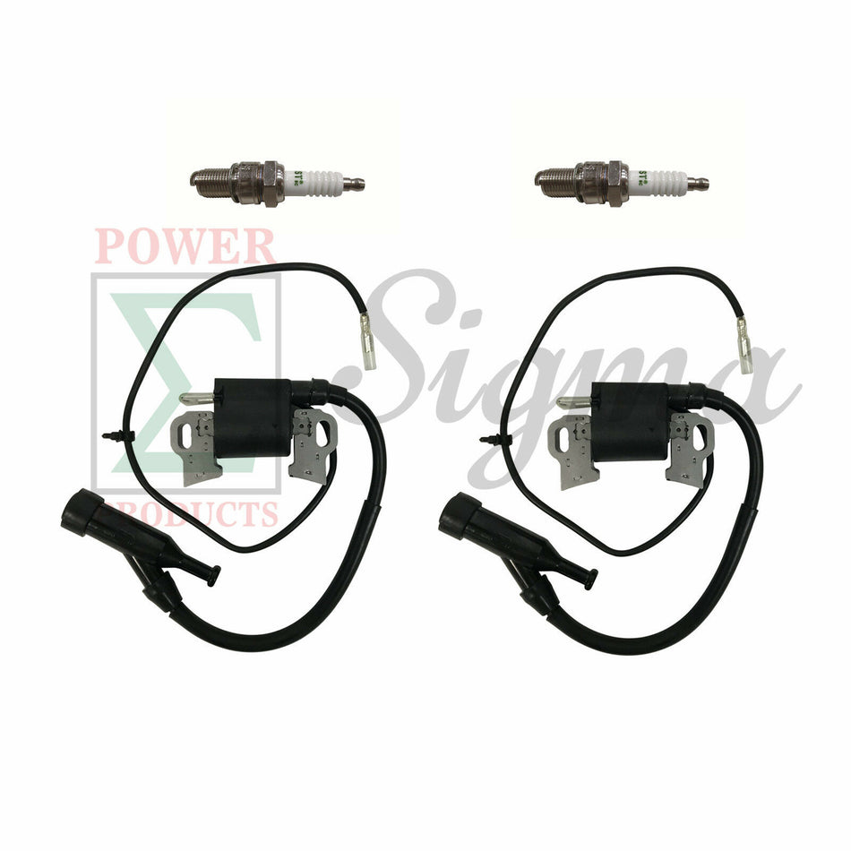 2 Pack of Ignition Coils Fits Honda GX240 & GX270 8HP 9HP With Spark Plugs image 0