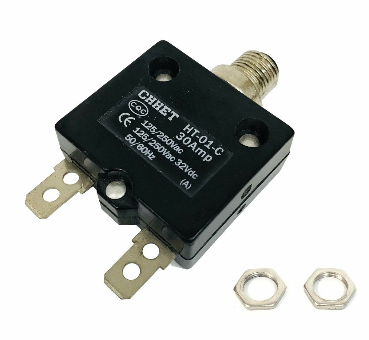 Panel Reset Thermal Push Button Circuit Breaker 30A Amp 32VDC 125/250VAC 50/60Hz image 0