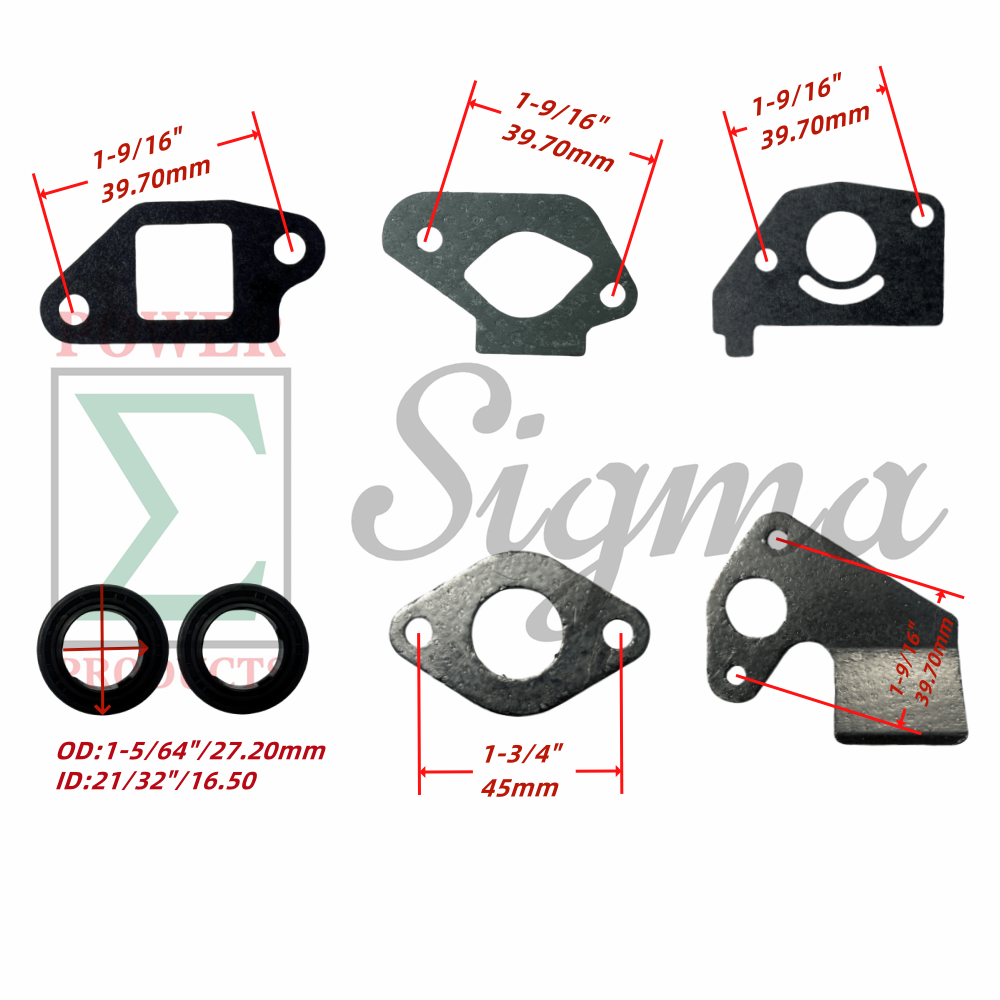 Carburetor and Muffler Gaskets and Oil Seals- Replacement for PREDATOR Inverter Generator Surge 1400 Watt SKU# 71342, 59186, 57063 image 2