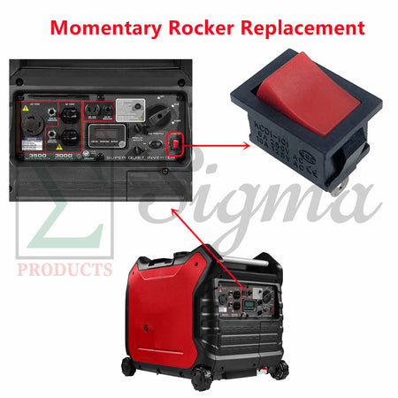 2PCS Electric Start Off Momentary Rocker Switch for Predator 3500 Watts Inverter Generator SKU 56720 63584 59137 for Generac 3500W IQ3500 Inverter Generator 7127 7723 image 1