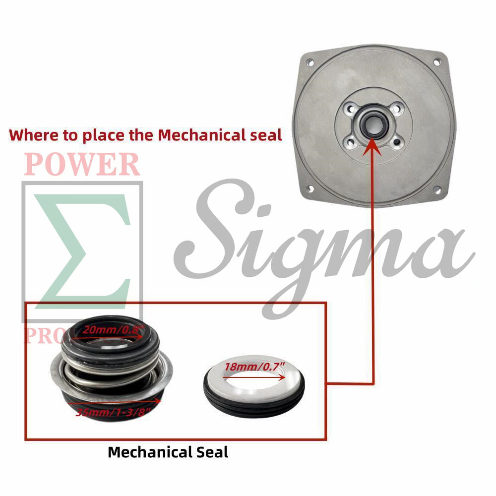 Mechanical Seal for Harbor Freight Predator 1" in. 79cc Gas Engine Clear Water Pump 63404 56161 image 4
