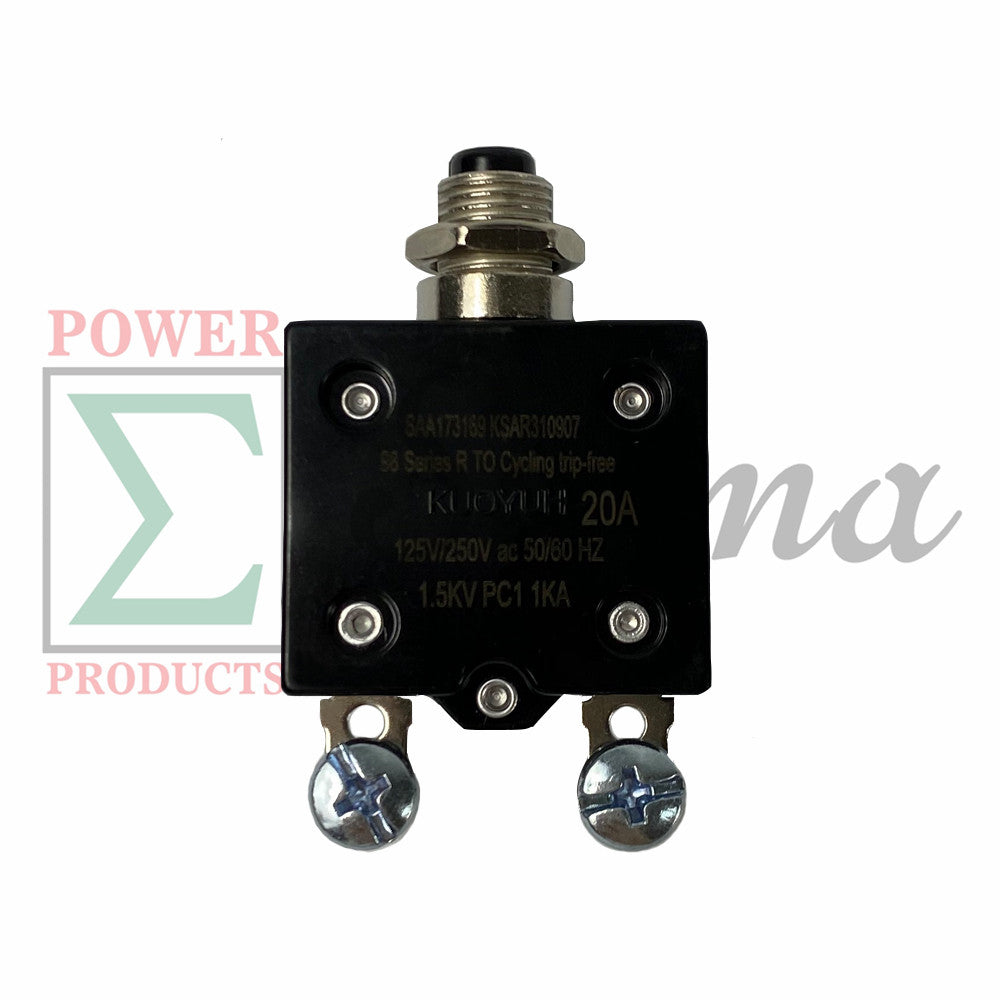NEW 20A Amp Push Button Thermal Circuit Breaker 125-250VAC 50/60Hz For Generator image 2