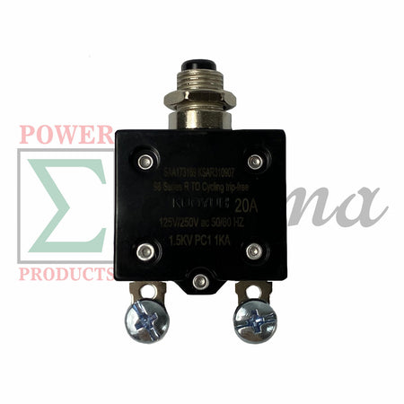 NEW 20A Amp Push Button Thermal Circuit Breaker 125-250VAC 50/60Hz For Generator image 2