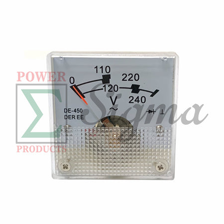 Panel Voltmeter DE-450 for Champion Power CPE 1200/1500W 1400/1800W 3500/4000W 3650/4500W 6875/5500 Watts Gas Generator 120/240VAC Analog Classic Voltage Meter image 0