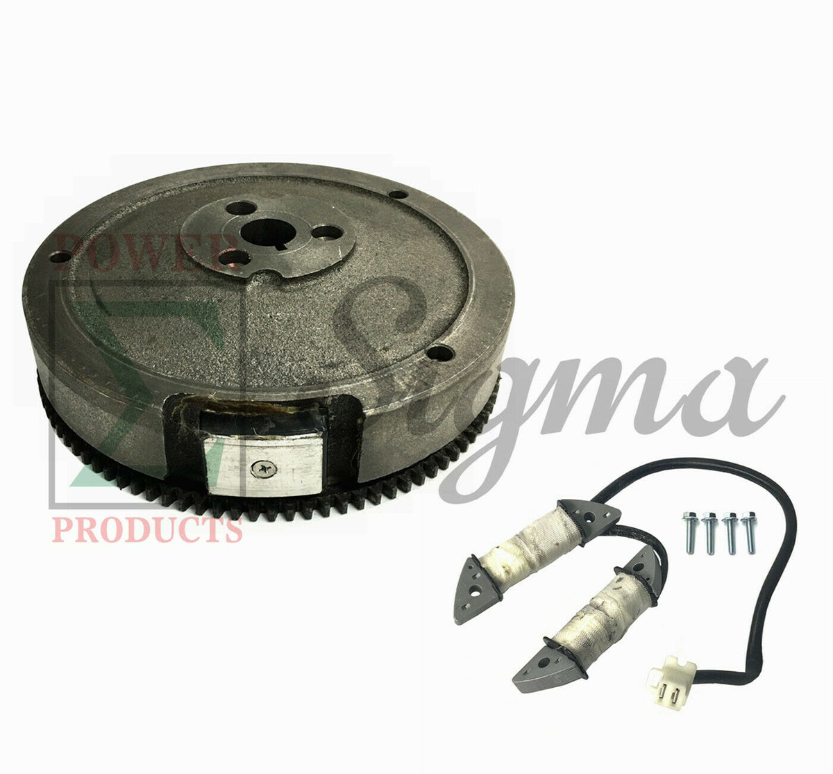 Flywheel W/ Gear Magneto & Paralleled Charging Coil For Headlight on Predator 420cc 13HP Gas Engine 69736 60340 60349 & Honda GX340 GX390 11/13 HP image 0