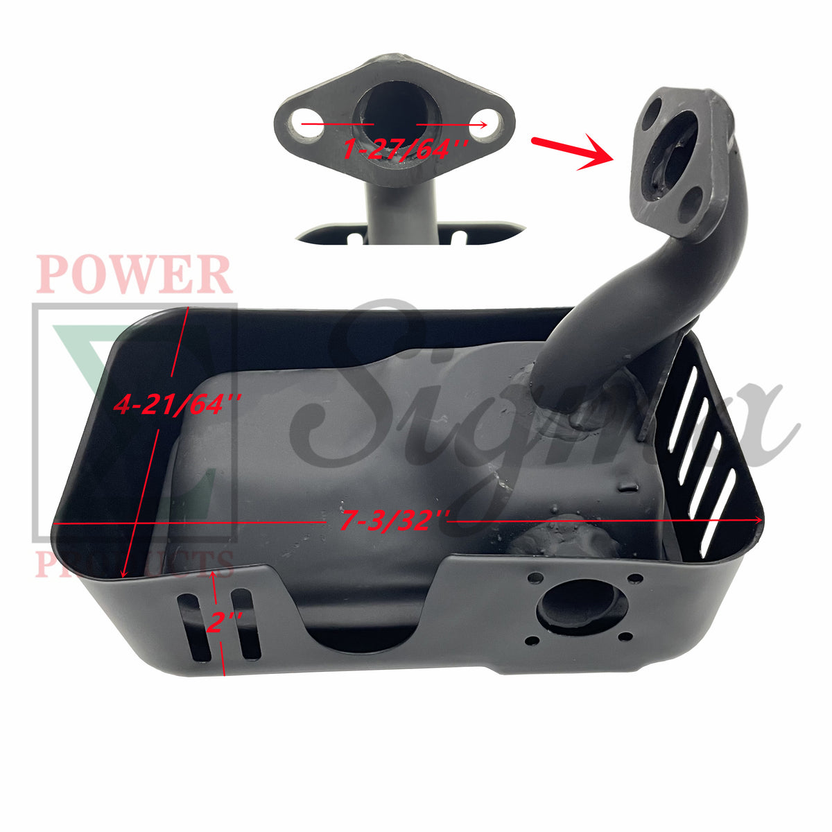 Engine Muffler for Predator 1" Gas Water Pump & 79cc 99cc 3HP Gas Engine, Fits Earthquake Lawn Edger 79cc 4-Cycle Viper Engine, Fits Coleman Powersports 98cc Go Kart & Mini Bike image 3