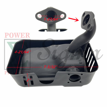 Engine Muffler for Predator 1" Gas Water Pump & 79cc 99cc 3HP Gas Engine, Fits Earthquake Lawn Edger 79cc 4-Cycle Viper Engine, Fits Coleman Powersports 98cc Go Kart & Mini Bike image 3