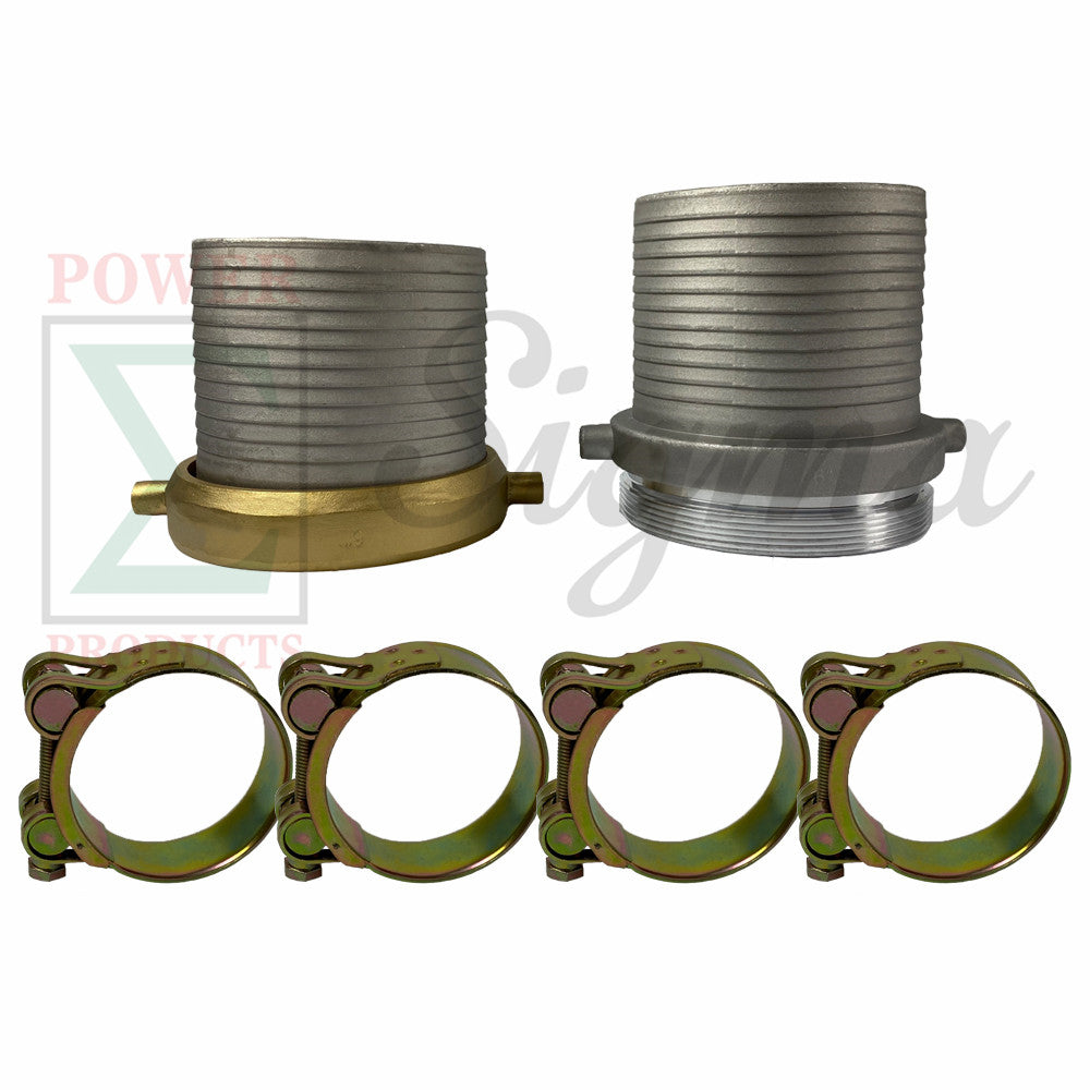 Sigma Camlock Fitting 6" Aluminum Thread Female Male Hose Barb Coupler Clamp image 0