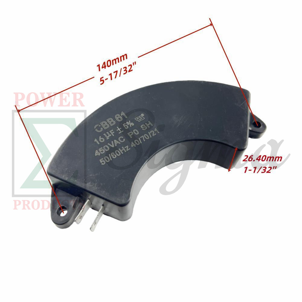 Generator Capacitor 450V.AC 16uF 50/60Hz 5-7KW CBB61 SH 40/70/21 PO UL image 1