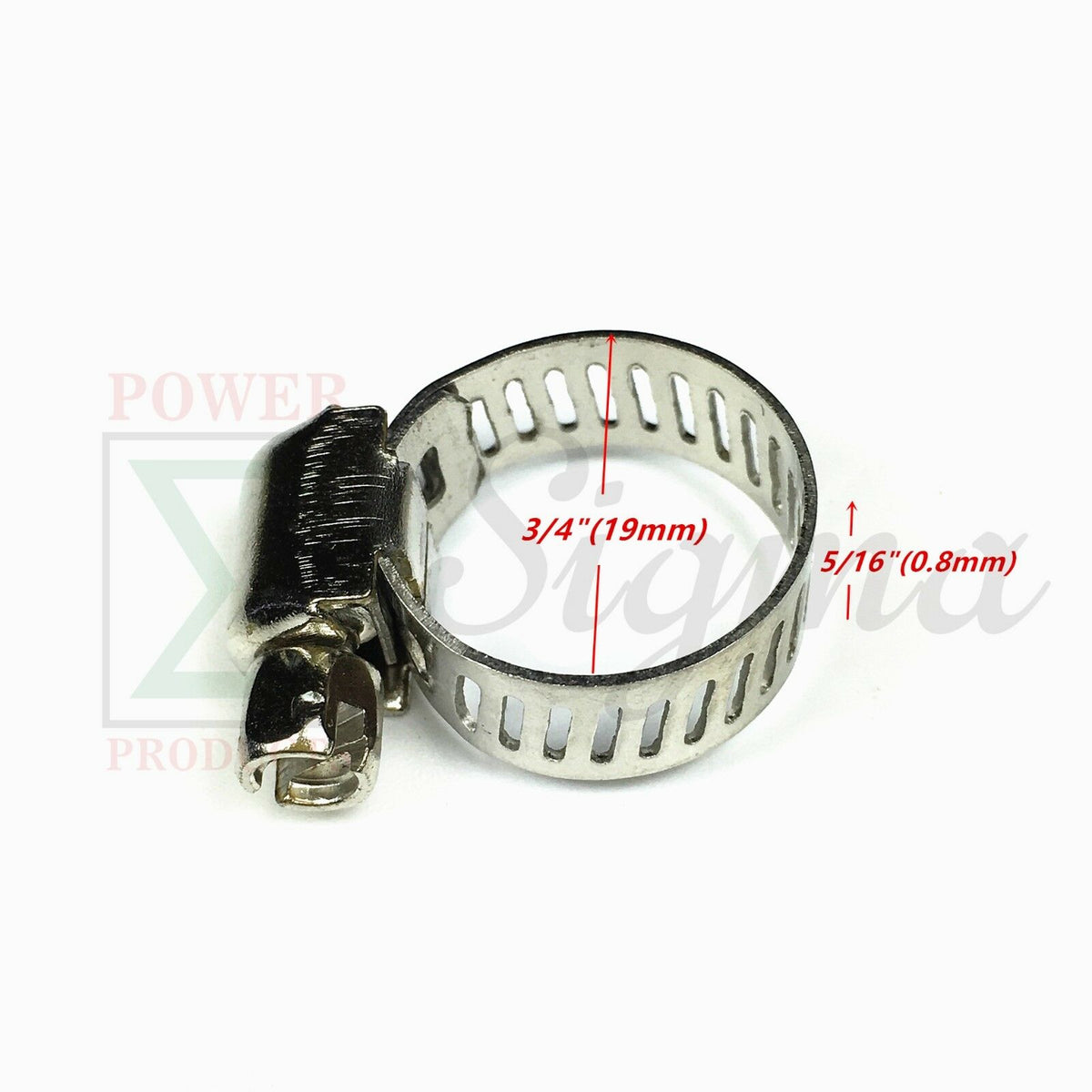 50PCS 1/2"-3/4" Adjustable Stainless Steel Drive Hose Clamps Fuel Line Worm Clip image 2