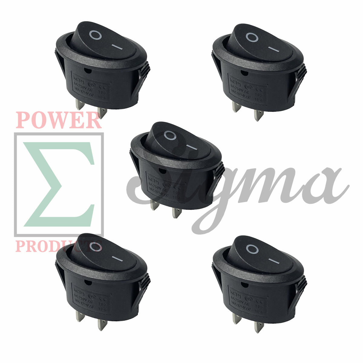 5-Pack Oval Boat Rocker Switch 2 Terminal 2 Position On/Off AC 125V/10A 250V/6A image 7
