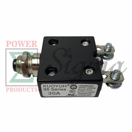 New 30A Amp Push Button Thermal Circuit Breaker 32VDC 125-250VAC 30A 50-60Hz For Generator image 2