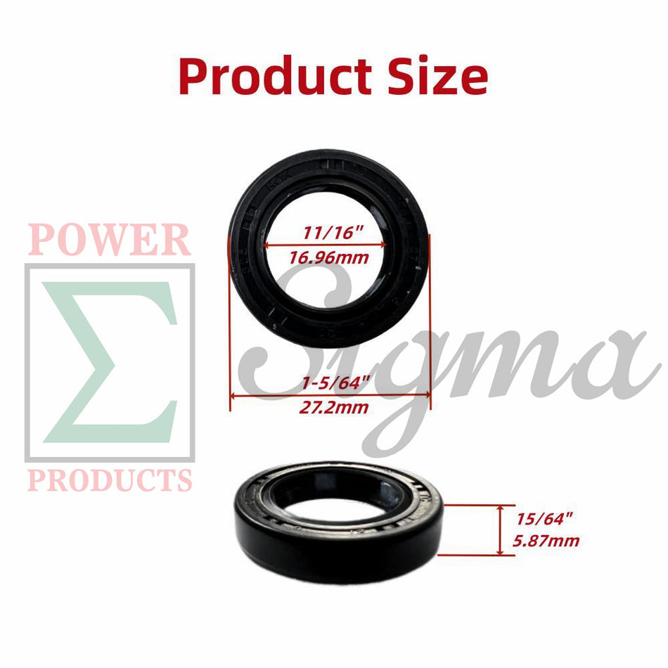 2PCS Oil Seals- Replacement for PREDATOR Inverter Generator Surge 1400 Watt SKU# 71342, 59186, 57063 image 1