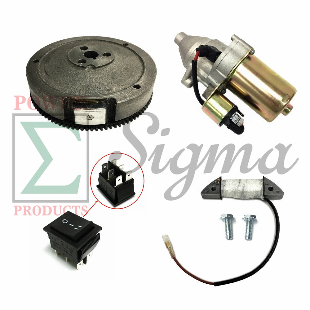 Electric On-Off Switch Starter Upgrade Kit for Harbor Freight Predator 6500 Watt 420cc Recoil Generator & 5000 5500 6500 Watts 11HP 13HP Manual Cable Start image 0