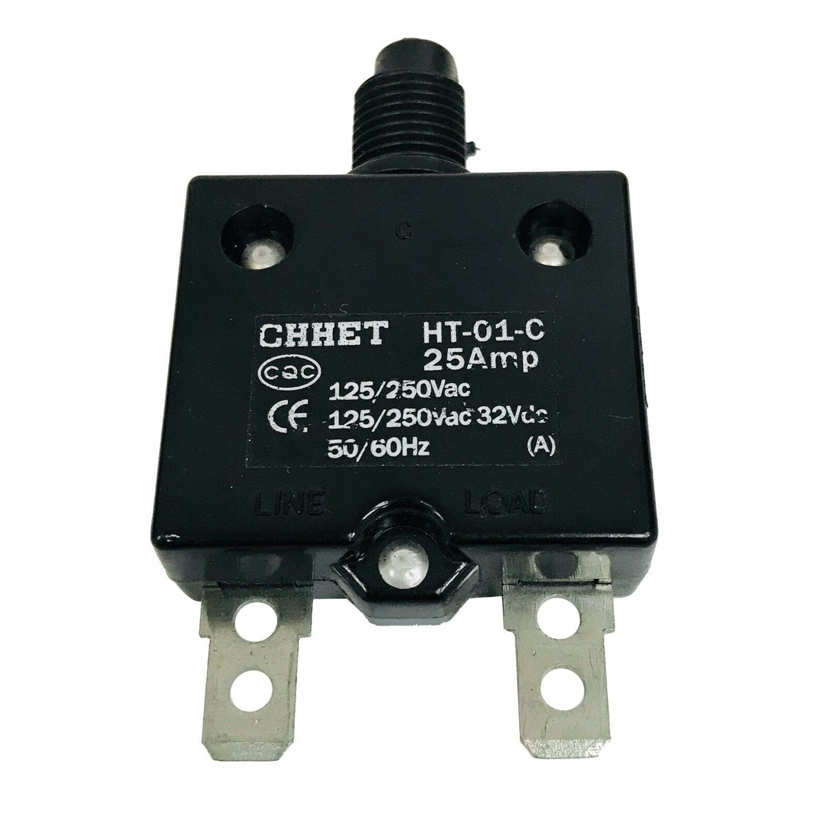 Panel Reset Thermal Push Button Circuit Breaker 25A Amp 32VDC 125/250VAC 50/60Hz image 1