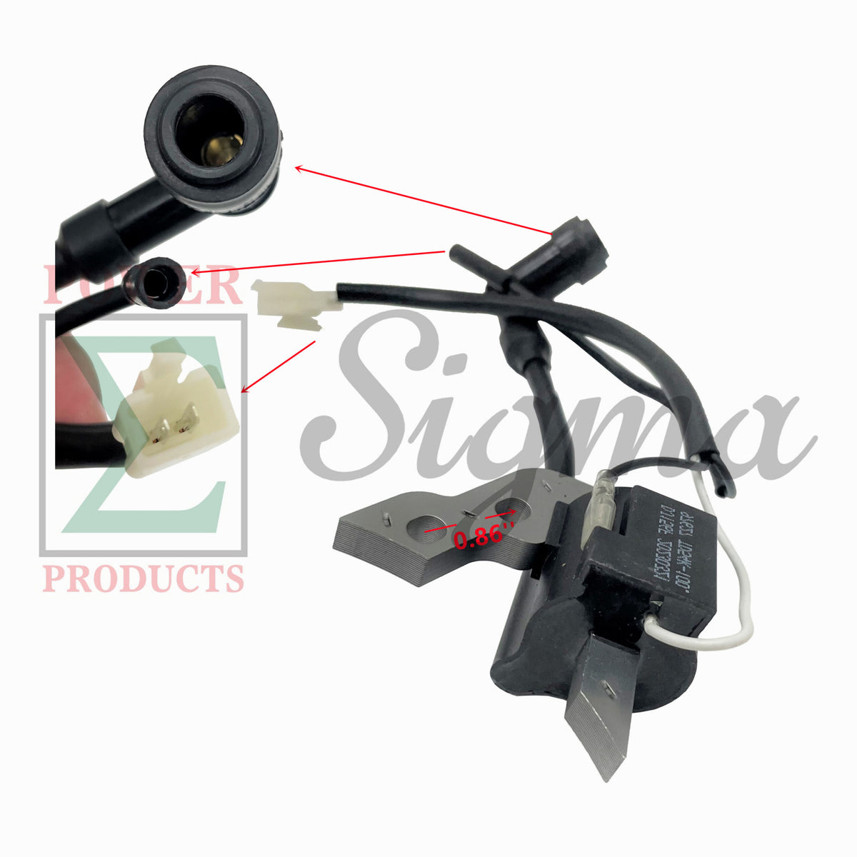 Ignition Coil with Plug connecting CO Sensor For Predator 1800W Gas-Powered Portable Generator with CO SECURE Technology SKU#57064 59187 image 4