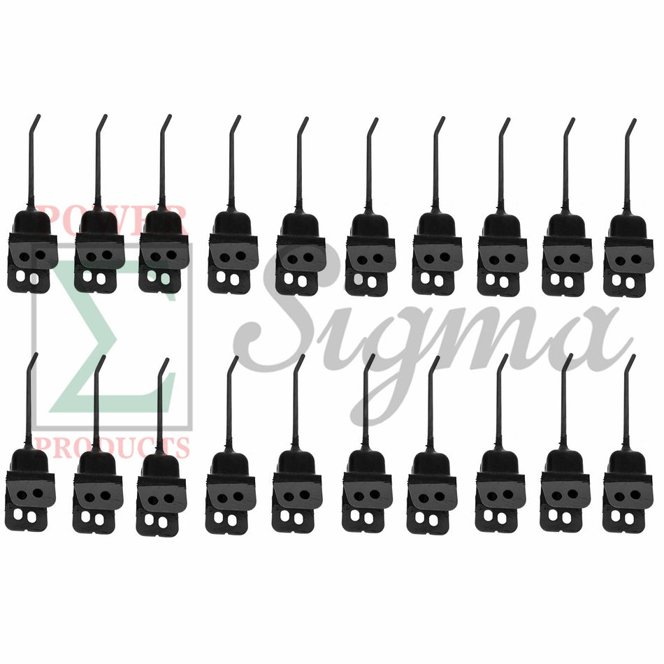 40 PCS Left-Hand LH & Right-Hand RH Rubber Rake Teeth For New Holland 216 258 For Rolabar Rake 259/260 For Allen Rakes 850613/850614 65668 96R23/96R24 Yoke opening 1-55/64" Bolt hole Dia. 3/8" Length 10” Tine Dia. 9/32” image 1