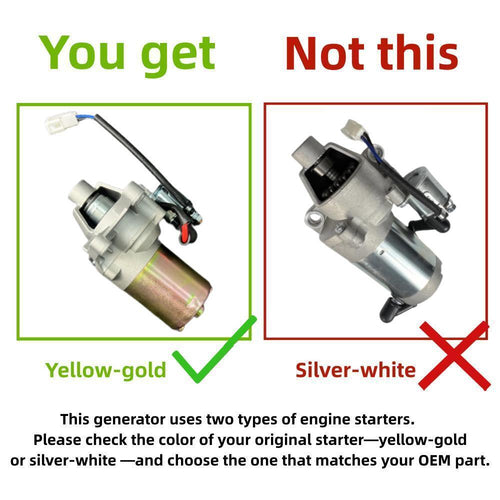 Engine Starter Motor with Solenoid & Bolts for Predator 5000-Watt Dual-Fuel Inverter Generator (Compatible with SKU 71367, 70143)