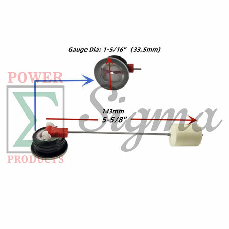 1-5/16” Diameter Push-in Fuel Level Gauge with 6-5/32”/156mm Arm for Champion 6250W Dual Fuel Generator 100592V for 6000W Generator with CO #201033 for 8750-Watt Open Frame Inverter Model #100520 image 1