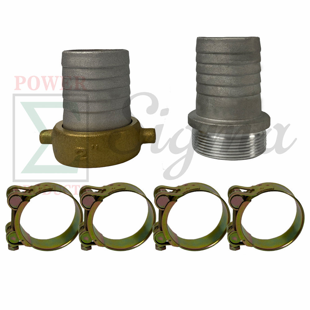 Sigma Camlock Fitting 2" Aluminum Thread Female Male Hose Barb Coupler Clamp image 0
