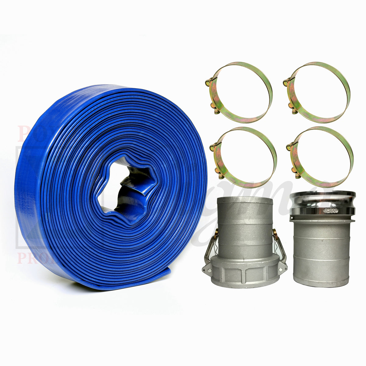 Sigma 6" IN X 100' Feet Garden PVC Lay Flat Discharge Water Pump Hose & Camlocks image 0
