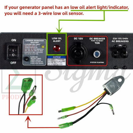3-Wire Low Oil Alert Sensor with 4-Plug Replacement for Predator Gas Generators – Fits Surge 4000W (212cc), 4375W (212cc), 6500W (301cc/420cc), 8750W (420cc), 9000W (420cc) Not for Inverter Models image 2